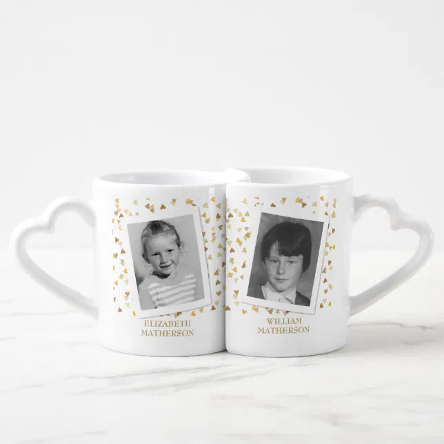 Golden 50th Wedding Anniversary Childhood Photos Coffee Mug Set | Zazzle