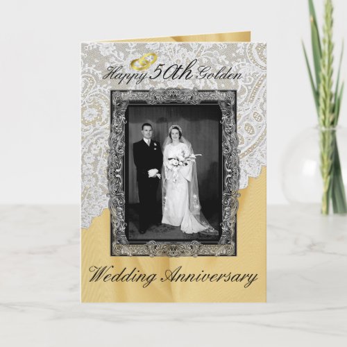 Golden 50th Wedding Anniversary Elegant