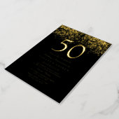 Golden 50th Wedding Anniversary Gold Foil Invitation (Rotated)