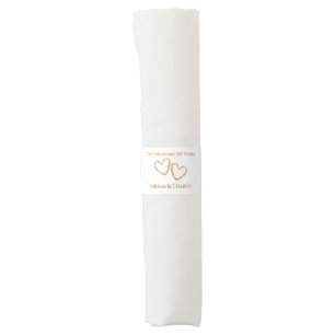 Golden 50th Wedding Anniversary Heart Personalized Napkin Bands