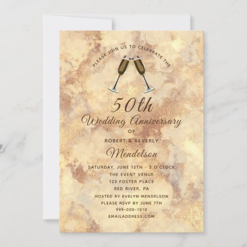 Golden 50th Wedding Anniversary