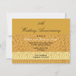 Golden 50th Wedding Anniversary Invitation