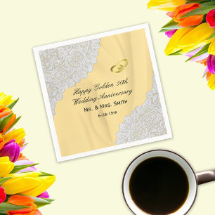 Golden 50th Wedding Anniversary Napkins