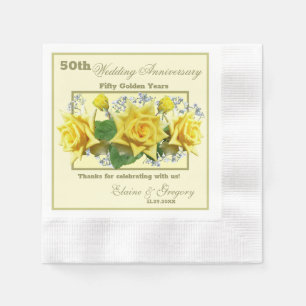 Golden 50th Wedding Anniversary Napkins