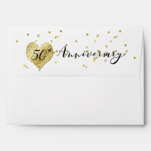 Golden 50th Wedding Anniversary Party Envelope