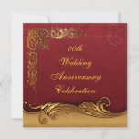 Golden 50th Wedding Anniversary Party Invitation