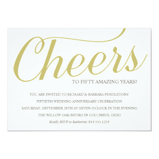 Golden 50th Wedding Anniversary Party Invitation