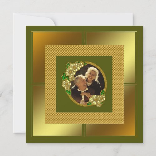 Golden 50th Wedding Anniversary Party Invitation