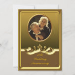 Golden 50th Wedding Anniversary Party Invitation