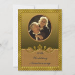 Golden 50th Wedding Anniversary Party Invitation