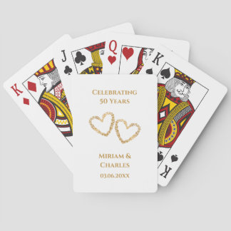 Golden 50th Wedding Anniversary Personalized Gift Poker Cards