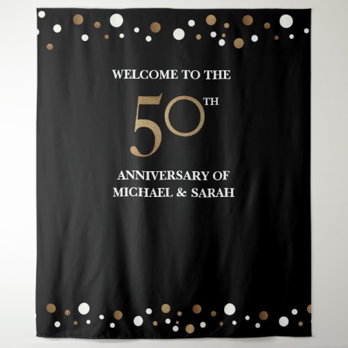 Golden 50th WEDDING Anniversary Photo backdrop