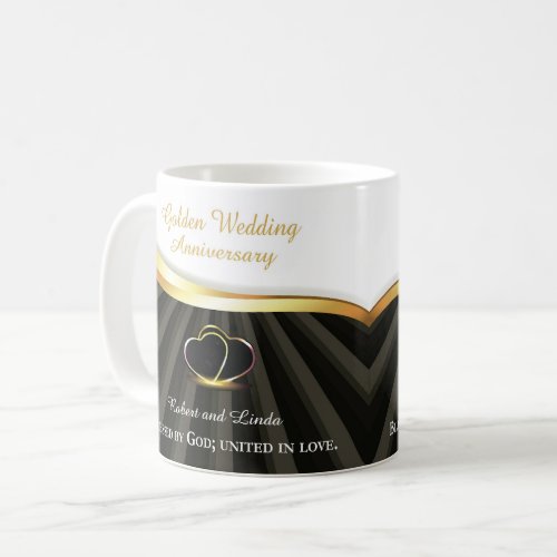 Golden 50th Wedding Religious Anniversary  Coffee Mug