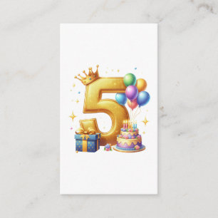 Golden 5th Birthday Enclosure Card