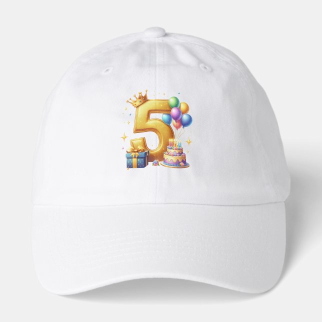 Golden 5th Birthday Hat (Front)