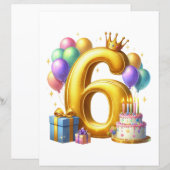 Golden 6th Birthday (Front/Back)