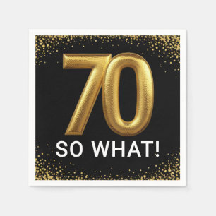 Golden 70 So What Funny Birthday Party Napkins
