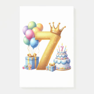 Golden 7th Birthday Post-it Notes