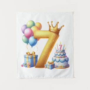 Golden 7th Birthday Tapestry