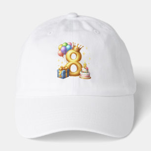 Golden 8th Birthday Hat