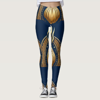 golden abstract artvector leggings