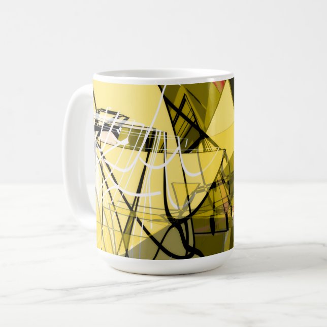 Golden Abstract Coffee Mug (Front Left)