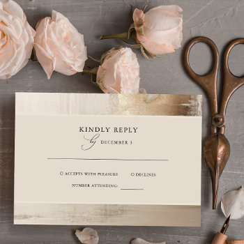Golden Abstract | Elegant Wedding Rsvp Card by Customize_My_Wedding at Zazzle