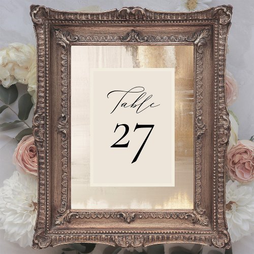 Golden Abstract  Elegant Wedding Table Number