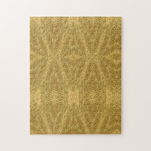Golden abstract geometric art jigsaw puzzle (Vertical)