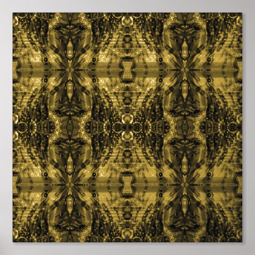 Golden Abstract Geometric Pattern Poster Print