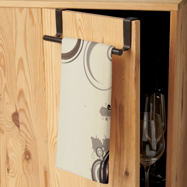 Golden Abstract Kitchen Towel (Thirds Fold)