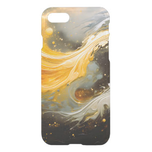 Golden Abstract Marble Modern Waves iPhone SE/8/7 Case