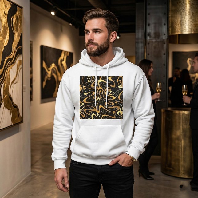 Golden Abstract Swirl Pattern Hoodie (Creator Uploaded)