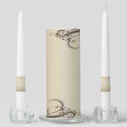 Golden Abstract Unity Candle Set