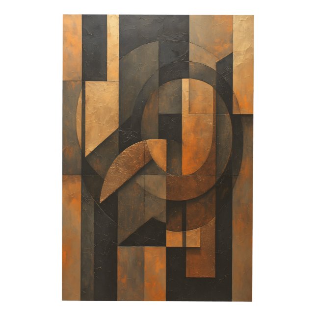Golden Abstraction Wood Wall Art (Front)