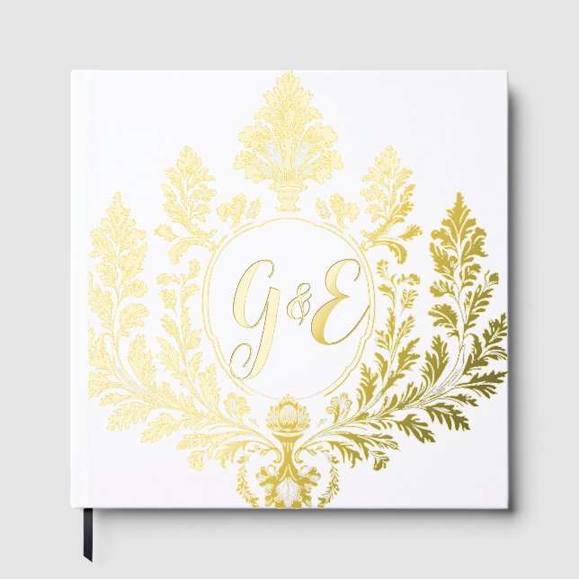 Golden Acanthus Elegance,  Foil Guest Book (Front)