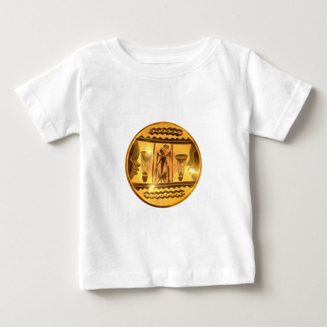 Golden African Ethnic Art Print Design Baby T-Shirt (Front)