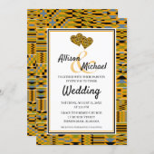 Golden African Kente K46 Wedding Invitation (Front/Back)