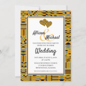 Golden African Kente K46 Wedding Invitation (Front)