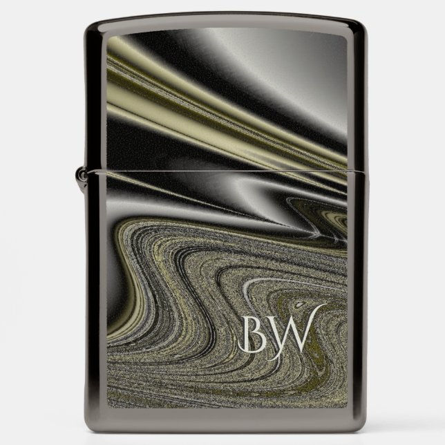 Golden Agate Monogram Zippo Lighter (Front)
