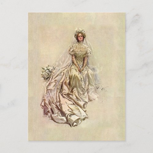 Golden Age 1902  Beautiful Bride Postcard
