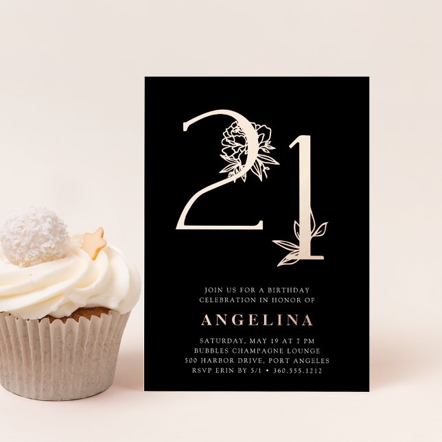 Golden Age | 21st Birthday Party Rose Gold Foil Invitation (Creator Uploaded)