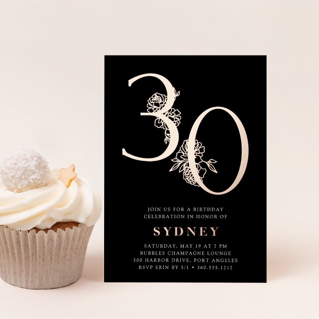 Golden Age | 30th Birthday Party Rose Gold Foil Invitation (Creator Uploaded)