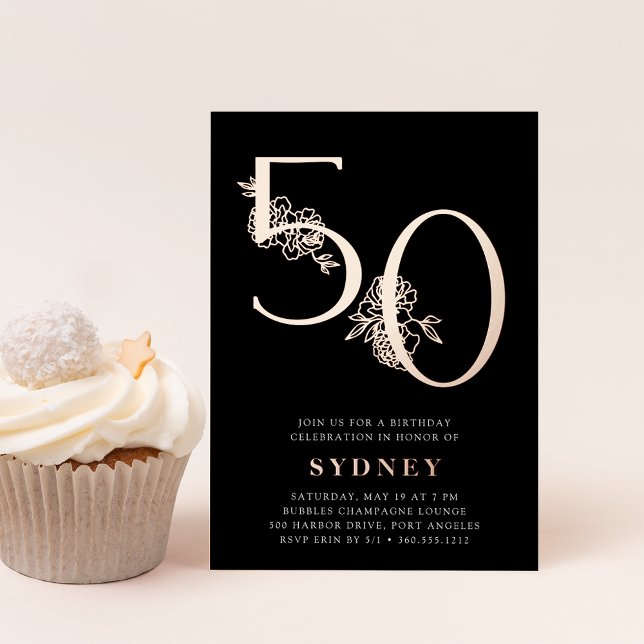 Golden Age | 50th Birthday Party Rose Gold Foil Invitation (Creator Uploaded)