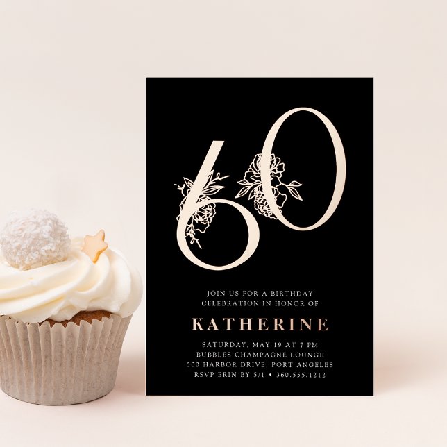 Golden Age | 60th Birthday Party Rose Gold Foil Invitation (Creator Uploaded)