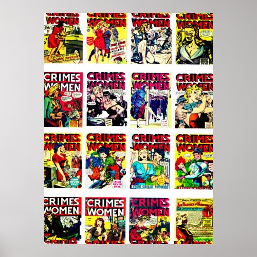 Golden Age Adventure Comic Covers Crimes By Women Poster