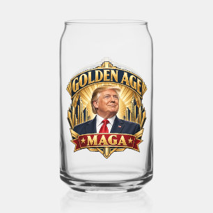 Golden Age Art Deco Two-Sided Can Glass
