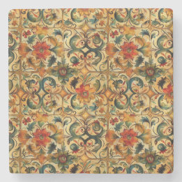 Golden Age Botanical  Stone Coaster