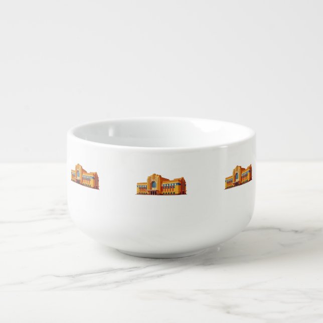  Golden Age Cinema: Art Deco Theater Sticker Soup Mug (Front)