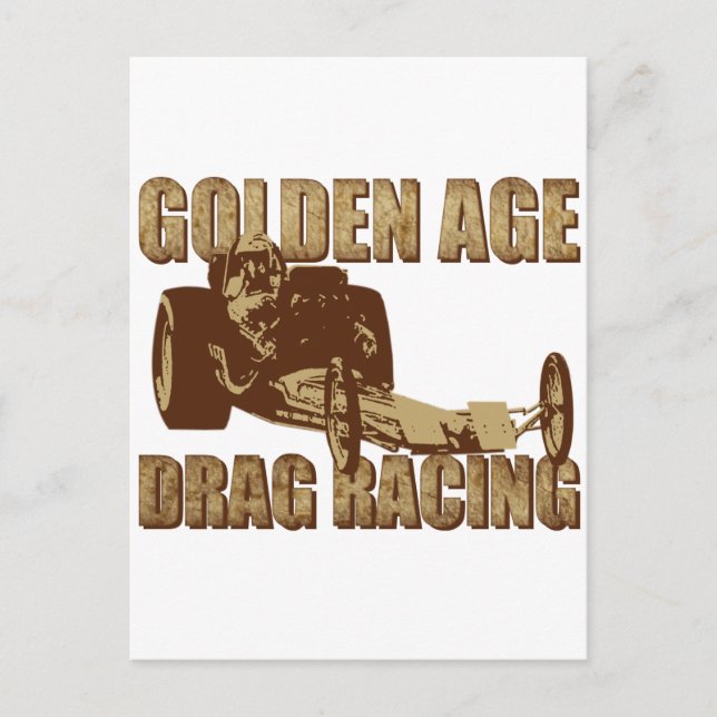 golden age drag racing digger dragster postcard (Front)